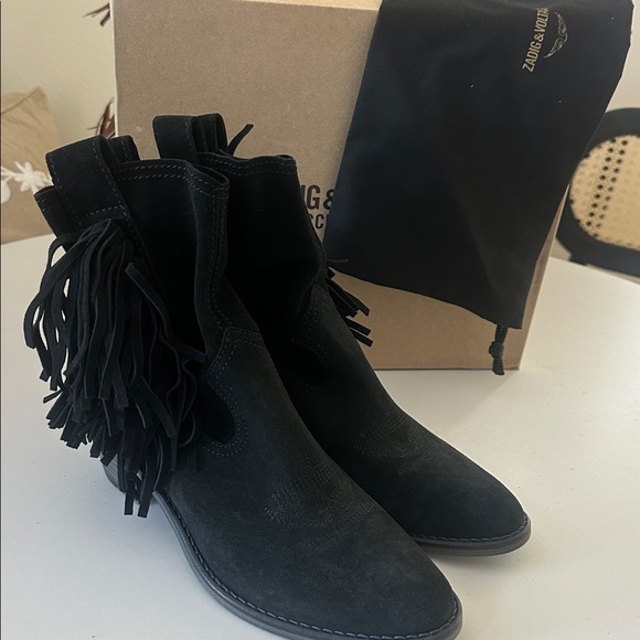 ZADIG & VOLTAIRE Pilar High Suede Leather Ankle Boots - Picture 7 of 10
